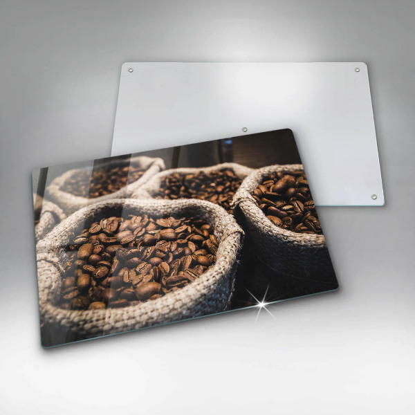 Kuchynská doska zo skla Vrecia na kávové zrná
