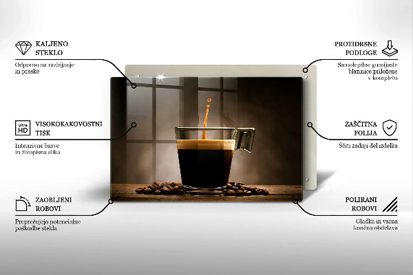 Kuchynská doska zo skla Sklo a kávové zrná