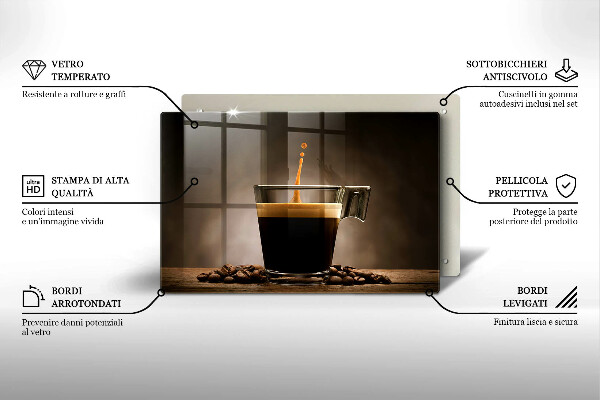 Kuchynská doska zo skla Sklo a kávové zrná
