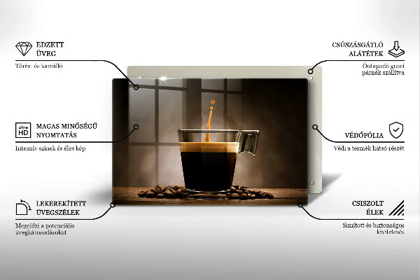 Kuchynská doska zo skla Sklo a kávové zrná