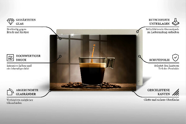 Kuchynská doska zo skla Sklo a kávové zrná