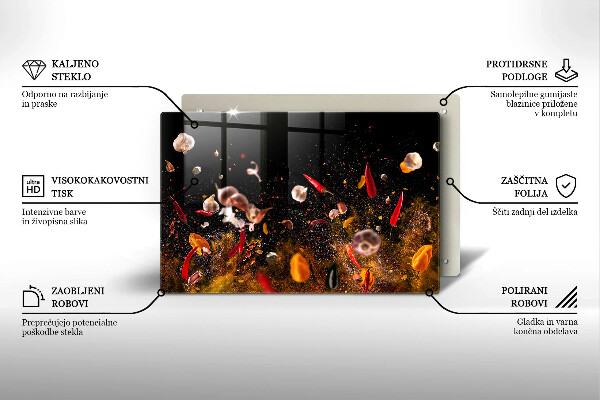 Kuchynská doska zo skla Horúce korenie