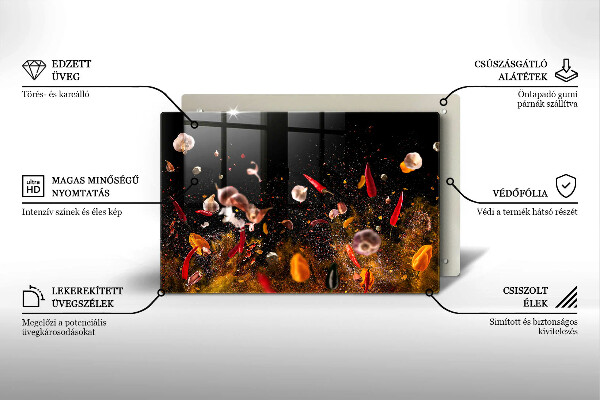 Kuchynská doska zo skla Horúce korenie