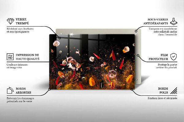 Kuchynská doska zo skla Horúce korenie