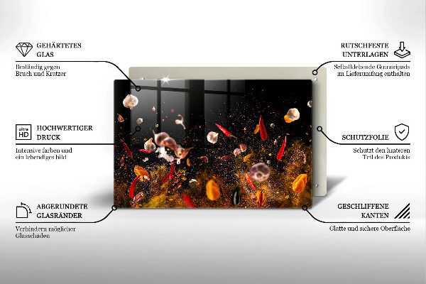 Kuchynská doska zo skla Horúce korenie