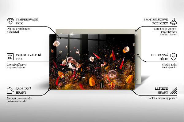 Kuchynská doska zo skla Horúce korenie