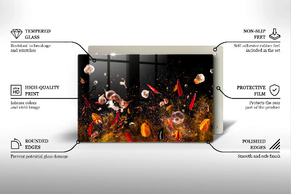 Kuchynská doska zo skla Horúce korenie