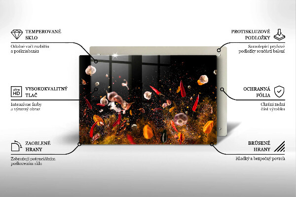 Kuchynská doska zo skla Horúce korenie