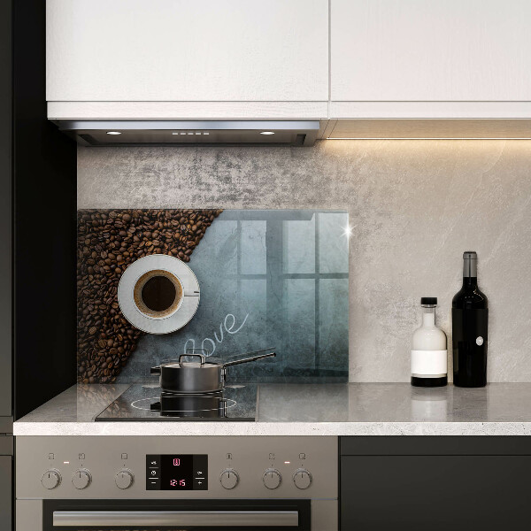 Kuchynská doska zo skla Kávové zrná a šálka