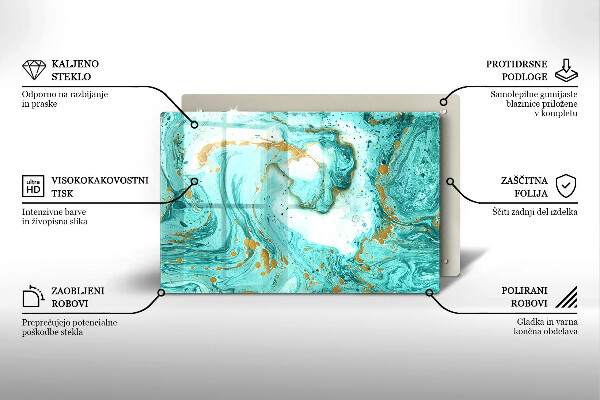 Kuchynská doska zo skla Modrá abstrakcia