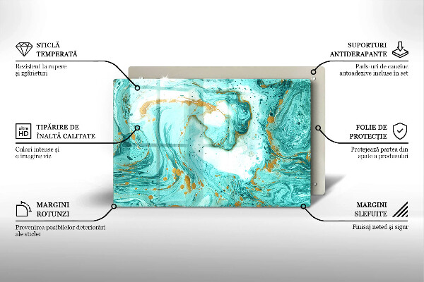 Kuchynská doska zo skla Modrá abstrakcia