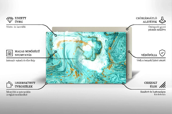 Kuchynská doska zo skla Modrá abstrakcia