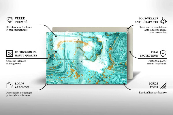 Kuchynská doska zo skla Modrá abstrakcia