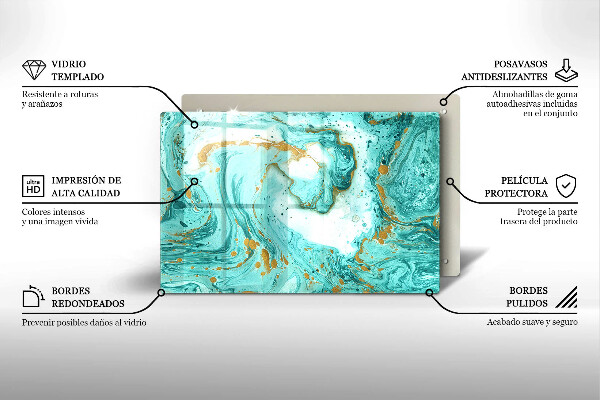 Kuchynská doska zo skla Modrá abstrakcia