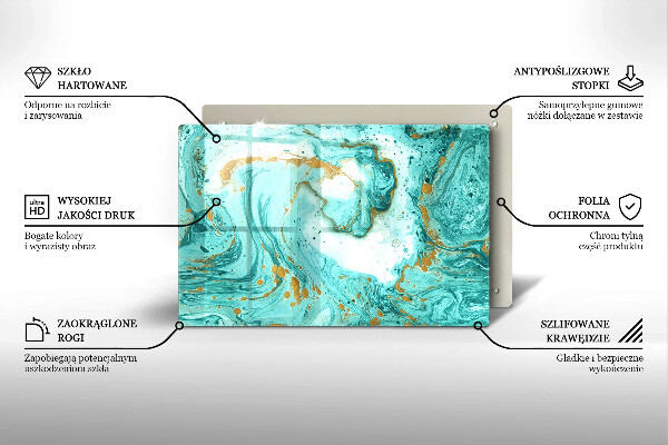 Kuchynská doska zo skla Modrá abstrakcia