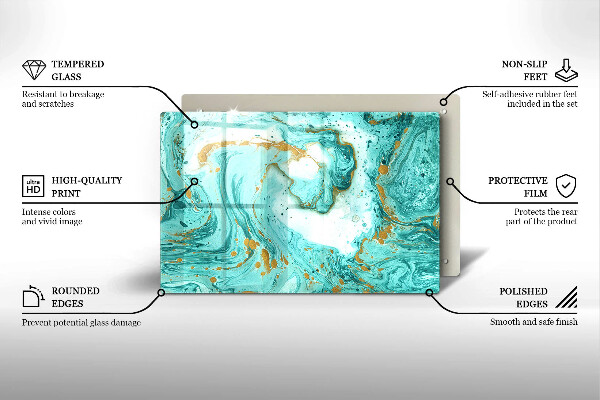 Kuchynská doska zo skla Modrá abstrakcia