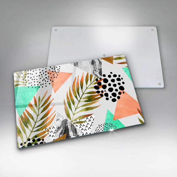 Kuchynská doska zo skla Vzor boho listov