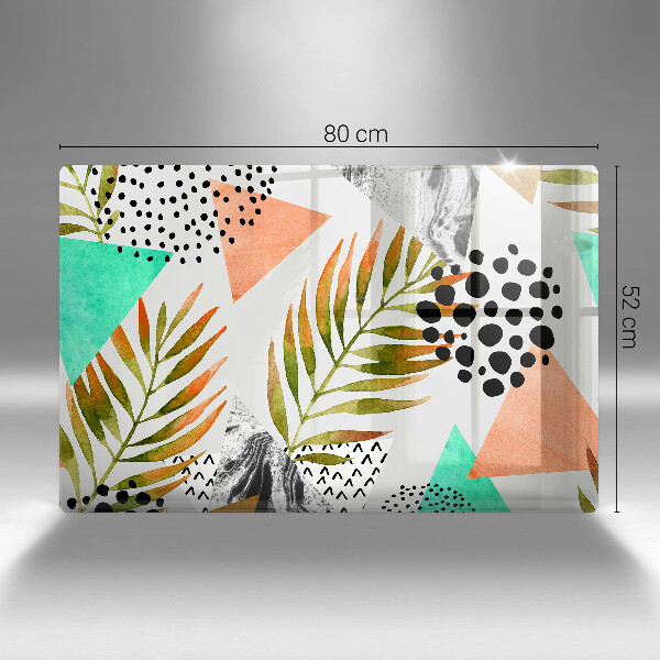 Kuchynská doska zo skla Vzor boho listov