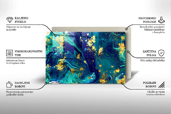 Kuchynská doska zo skla Abstrakcia so zlatom