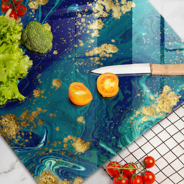 Kuchynská doska zo skla Abstrakcia so zlatom