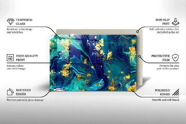 Kuchynská doska zo skla Abstrakcia so zlatom