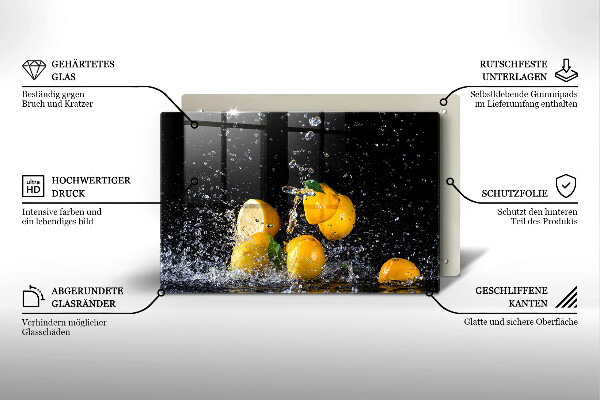 Kuchynská doska zo skla Šťavnaté citrónové ovocie