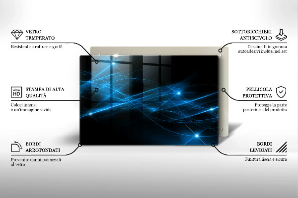 Kuchynská doska zo skla Abstraktný modrý dym