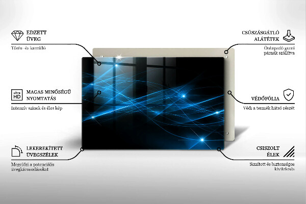 Kuchynská doska zo skla Abstraktný modrý dym