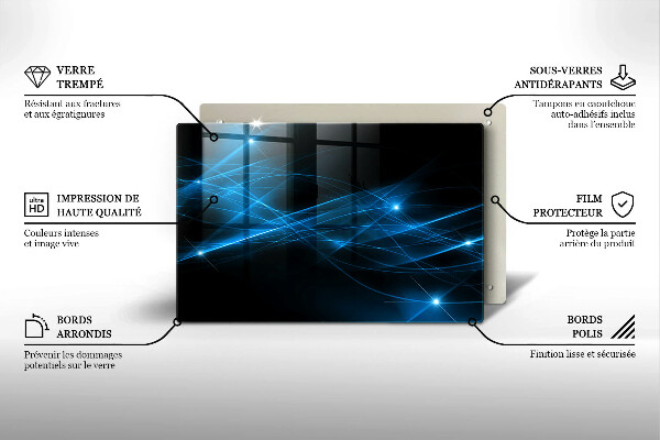 Kuchynská doska zo skla Abstraktný modrý dym