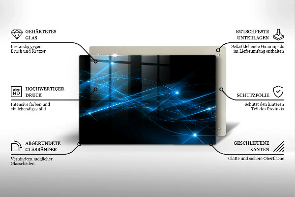 Kuchynská doska zo skla Abstraktný modrý dym