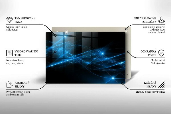 Kuchynská doska zo skla Abstraktný modrý dym