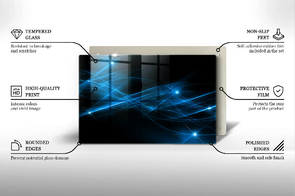 Kuchynská doska zo skla Abstraktný modrý dym