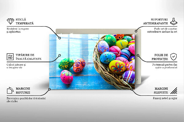 Kuchynská doska zo skla Veľkonočné vajíčka Veľkonočné vajíčka