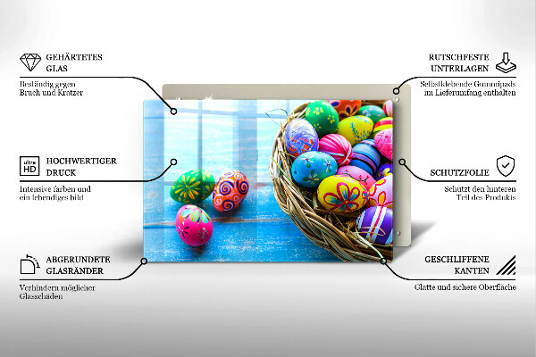 Kuchynská doska zo skla Veľkonočné vajíčka Veľkonočné vajíčka