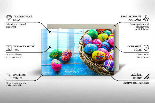 Kuchynská doska zo skla Veľkonočné vajíčka Veľkonočné vajíčka