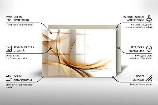Kuchynská doska zo skla Abstraktné tvary