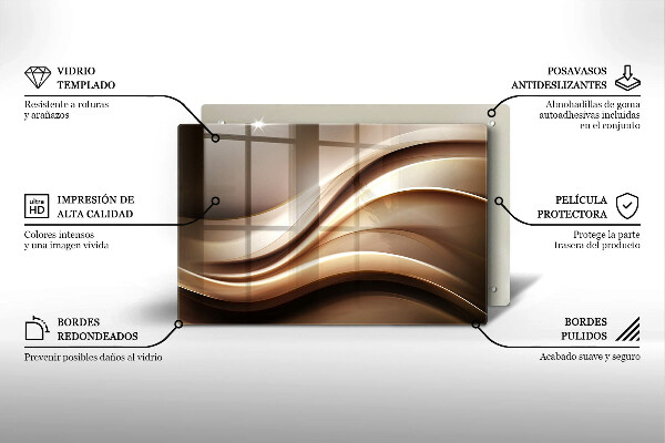Kuchynská doska zo skla Abstrakcia jemné línie