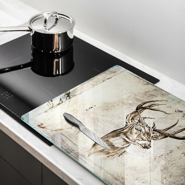 Kuchynská doska zo skla Jeleň zvierat ilustrácie