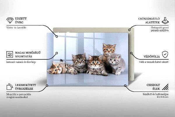 Kuchynská doska zo skla Sladké mačiatka