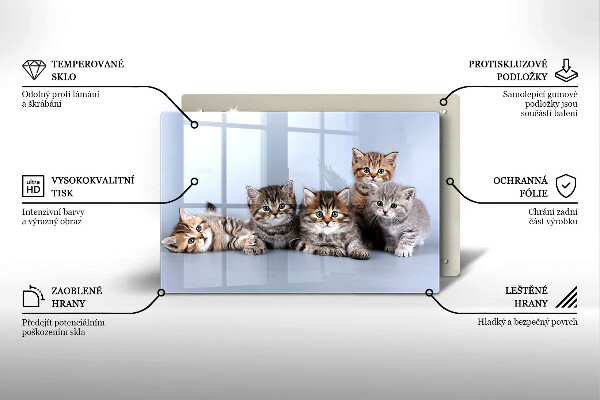 Kuchynská doska zo skla Sladké mačiatka
