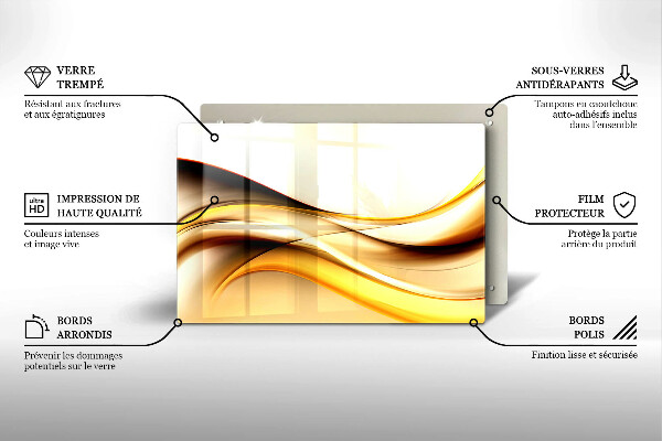 Kuchynská doska zo skla Abstraktné dymové čiary