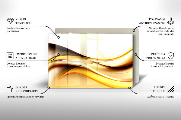 Kuchynská doska zo skla Abstraktné dymové čiary