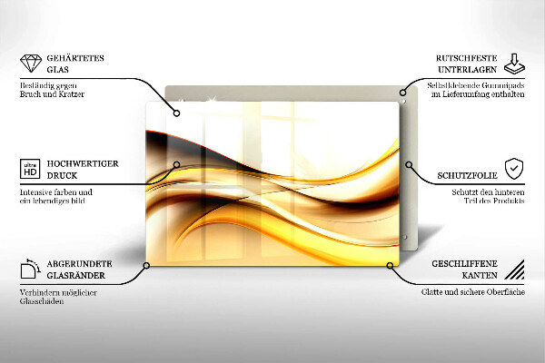 Kuchynská doska zo skla Abstraktné dymové čiary
