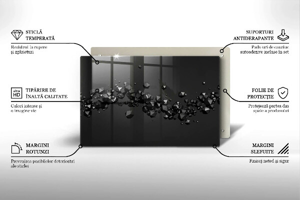 Kuchynská doska zo skla 3D abstrakcia tvarov