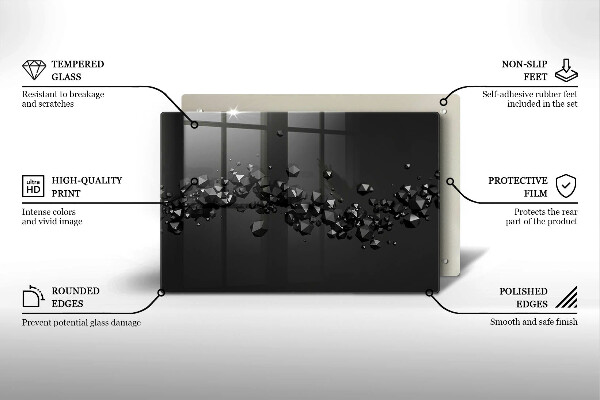 Kuchynská doska zo skla 3D abstrakcia tvarov