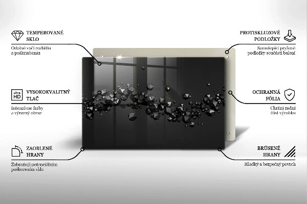 Kuchynská doska zo skla 3D abstrakcia tvarov