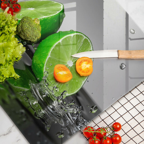 Kuchynská doska zo skla Šťavnaté limetky a voda