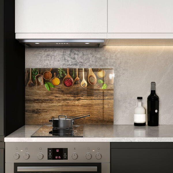 Kuchynská doska zo skla Drevené lyžice korenia