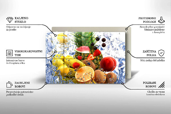 Kuchynská doska zo skla Šťavnaté ovocie a voda
