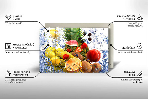Kuchynská doska zo skla Šťavnaté ovocie a voda